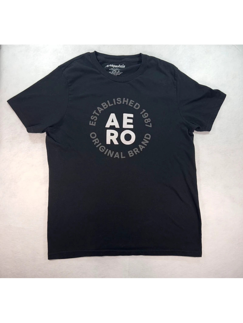 Aeropostale AERO Established 1987 Black Graphic T-Shirt – Size Large G00125